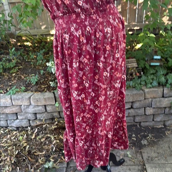 Old Navy XXL Tall Floral Red Midi Dress. - Picture 5 of 11